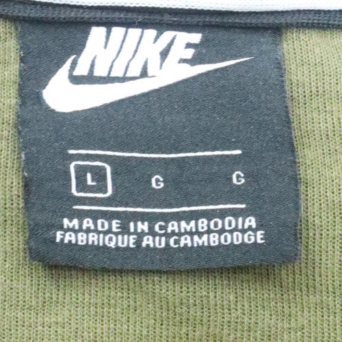 Nike Men's Green Crew Neck Pullover Sweatshirt L Regular Fit