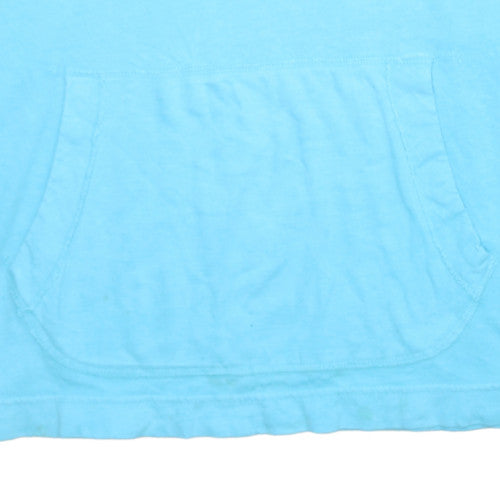 Hollister Men Blue Pullover Hoodie L Lightweight Logo Design