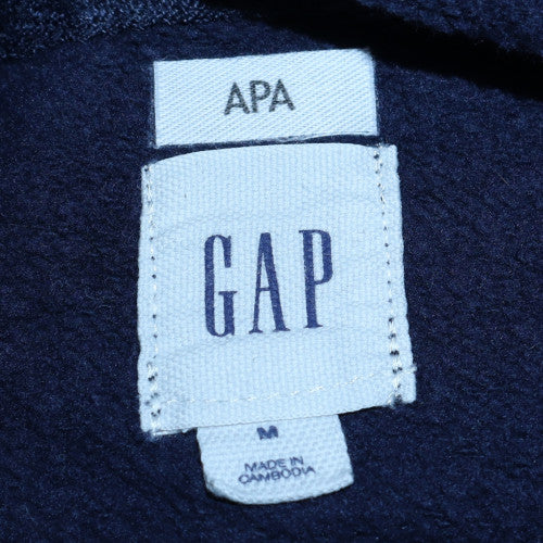 GAP Men's Blue Pullover Hoodie M Logo Fleece Sweatshirt
