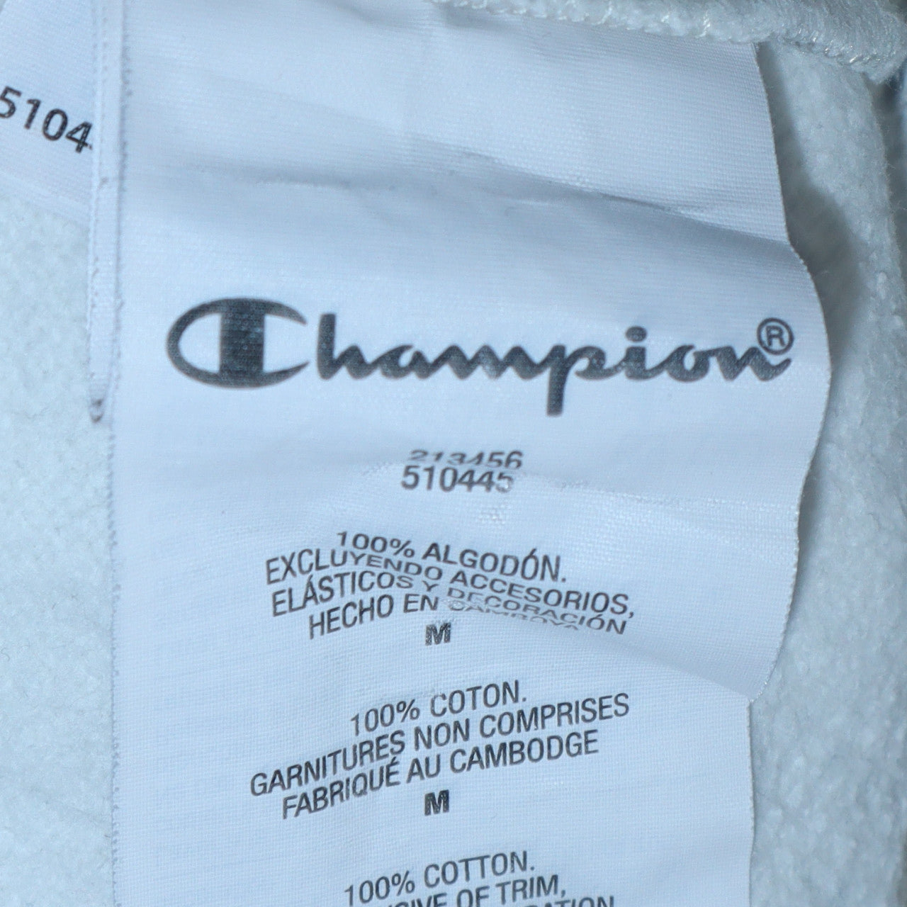 Champion Men's White Pullover Hoodie Medium Logo Stripe