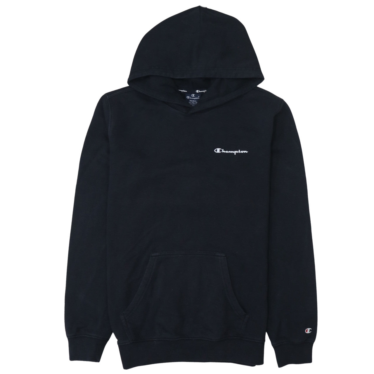 Champion Men’s Black Pullover Hoodie Small Logo Fleece Sweatshirt