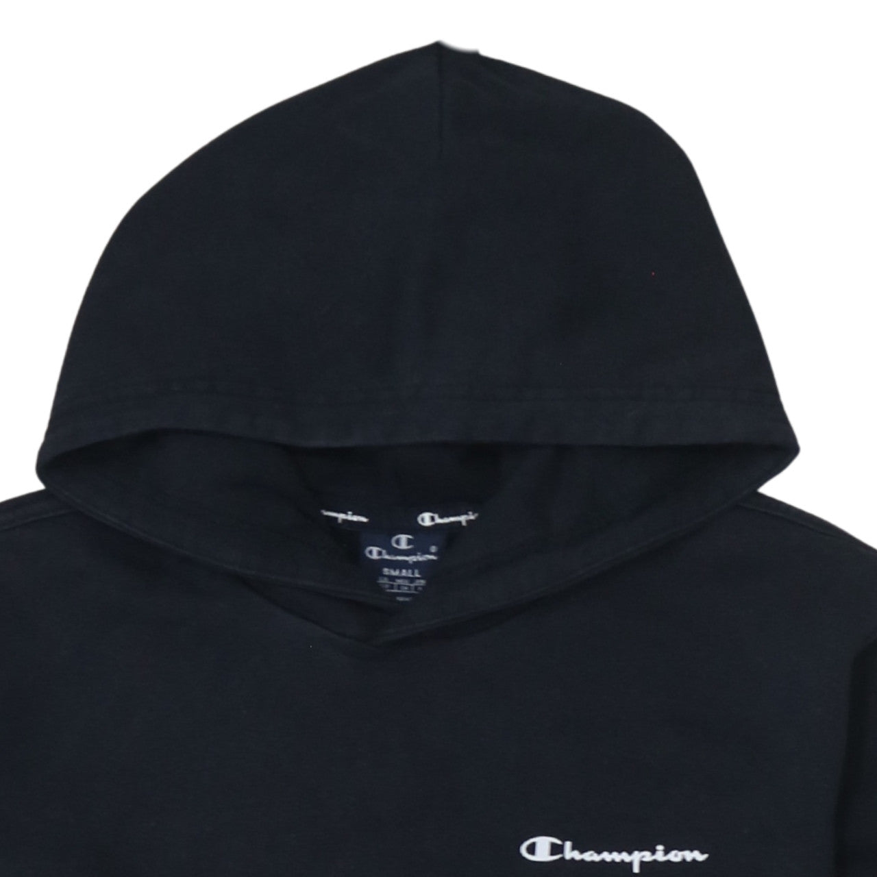 Champion Men’s Black Pullover Hoodie Small Logo Fleece Sweatshirt