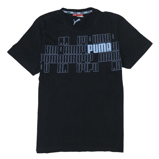 Puma Men's Black Large Graphic Print Sports T-Shirt