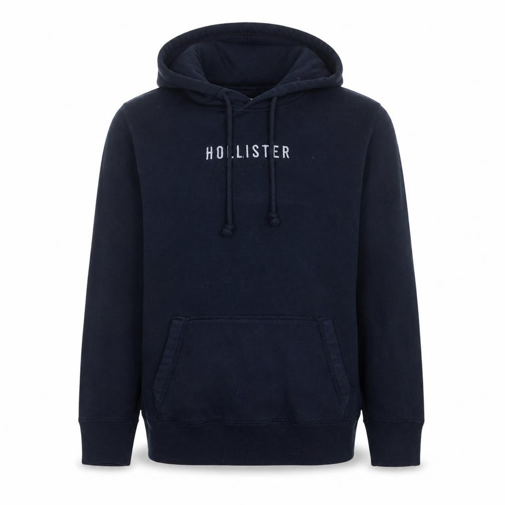 Hollister Men's Blue Pullover Hoodie XS Fleece Embroidered Logo