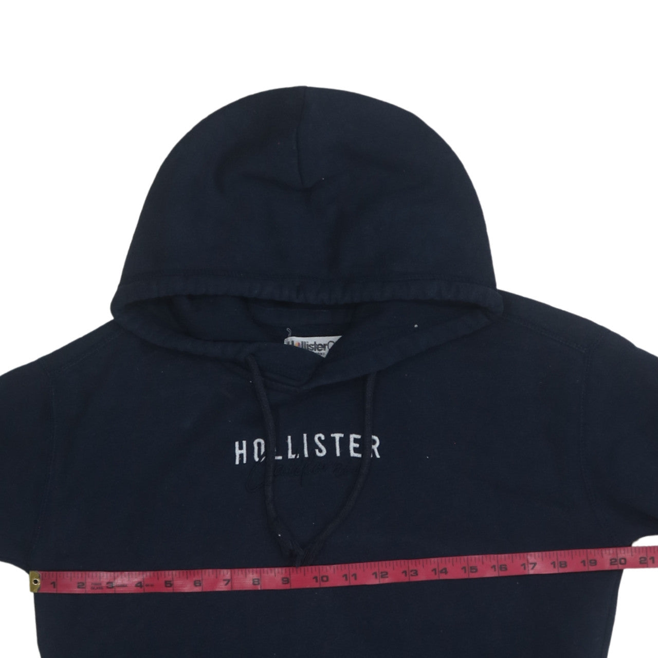 Hollister Men's Blue Pullover Hoodie XS Fleece Embroidered Logo