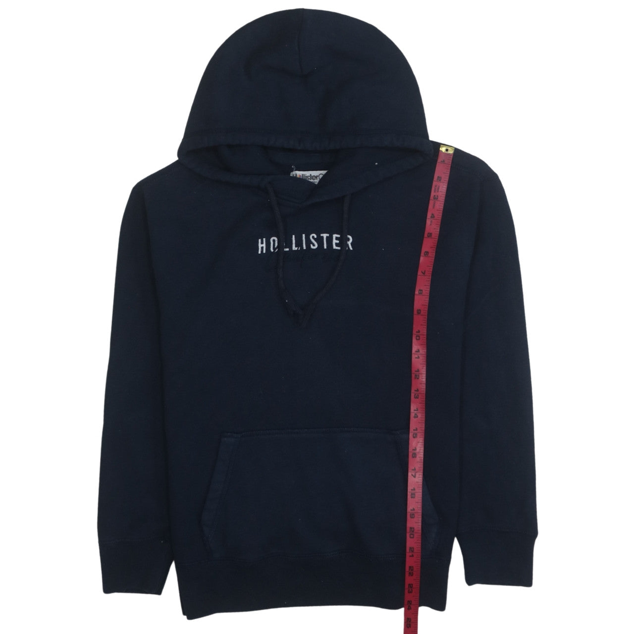 Hollister Men's Blue Pullover Hoodie XS Fleece Embroidered Logo