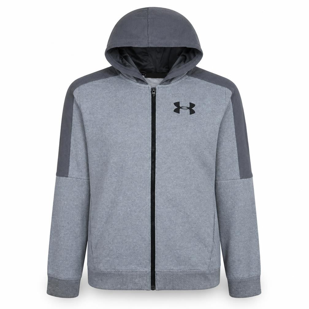 Under Armour Teens Grey Full Zip Hoodie L Relaxed Fit ColdGear