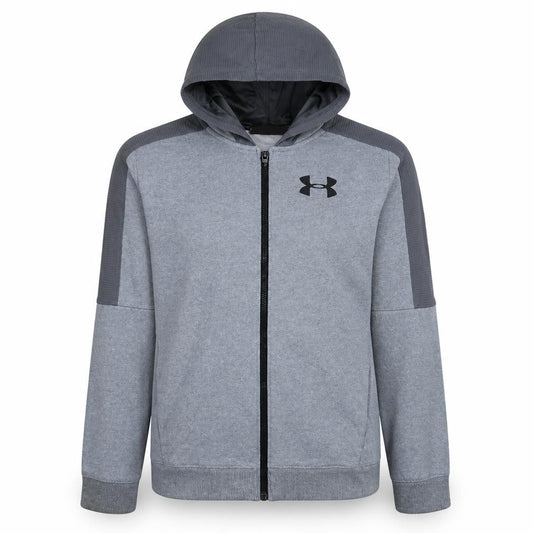 Under Armour Teens Grey Full Zip Hoodie L Relaxed Fit ColdGear