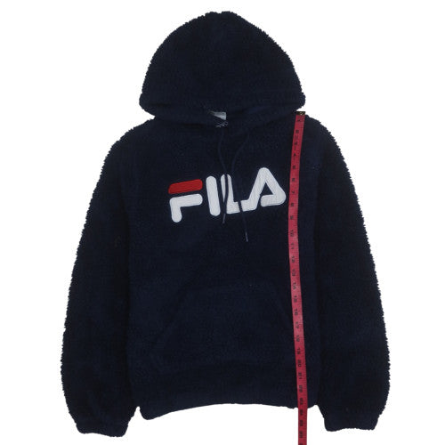FILA Men's Blue Fleece Pullover Hoodie Size M Logo Sportswear