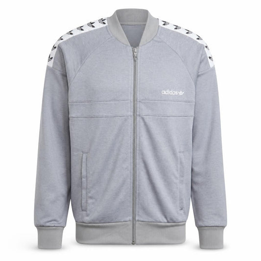 Adidas Mens Grey Full Zip Sweatshirt Small Logo Sports Jacket