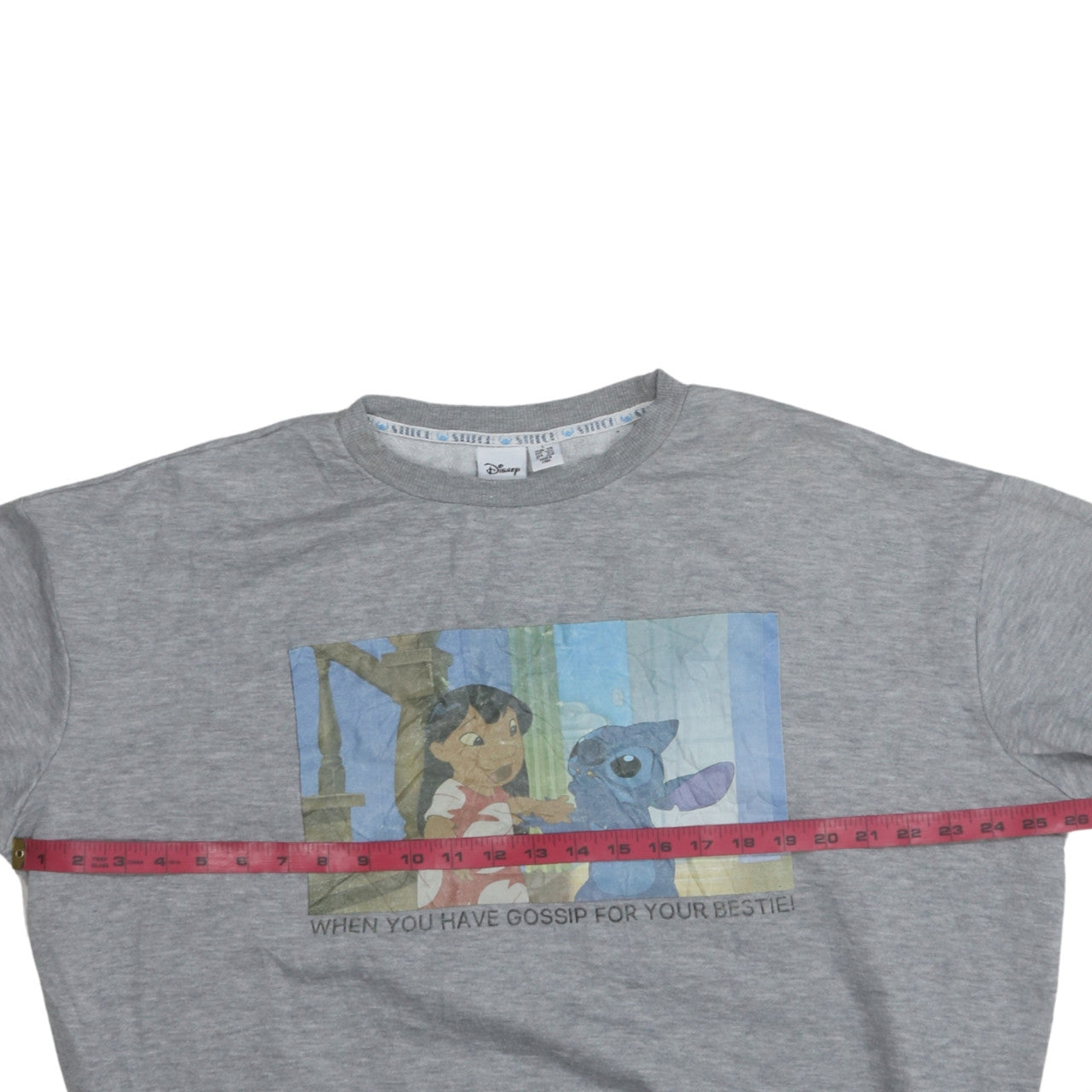 Disney Women’s Grey Lilo & Stitch Graphic Pullover Sweatshirt Size L