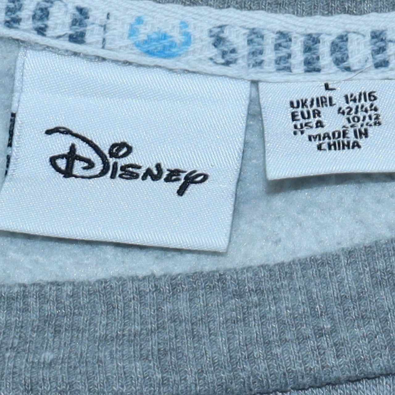Disney Women’s Grey Lilo & Stitch Graphic Pullover Sweatshirt Size L