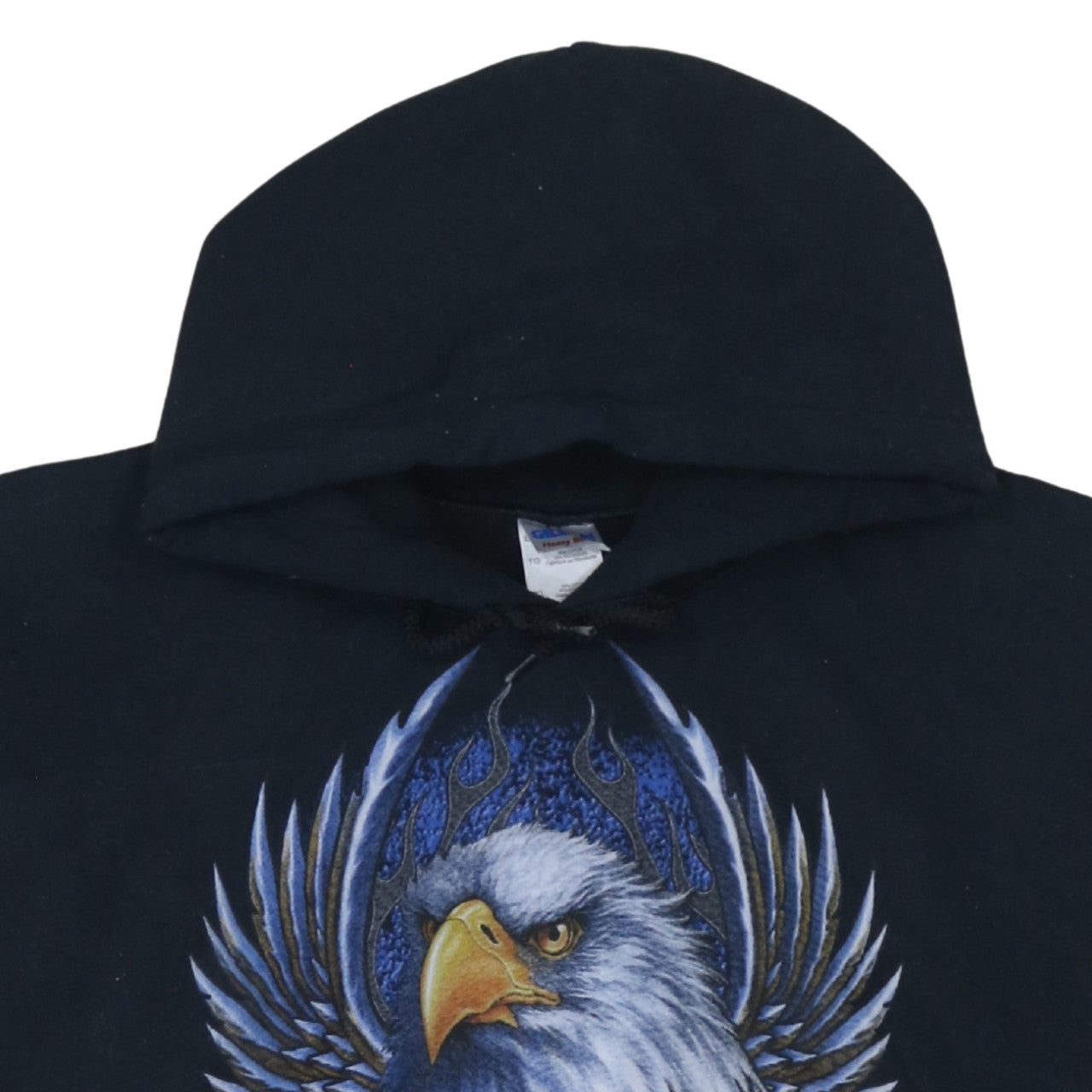 Gildan Men’s Black XL Pullover Hoodie Route 66 Eagle Graphic Heavyweight