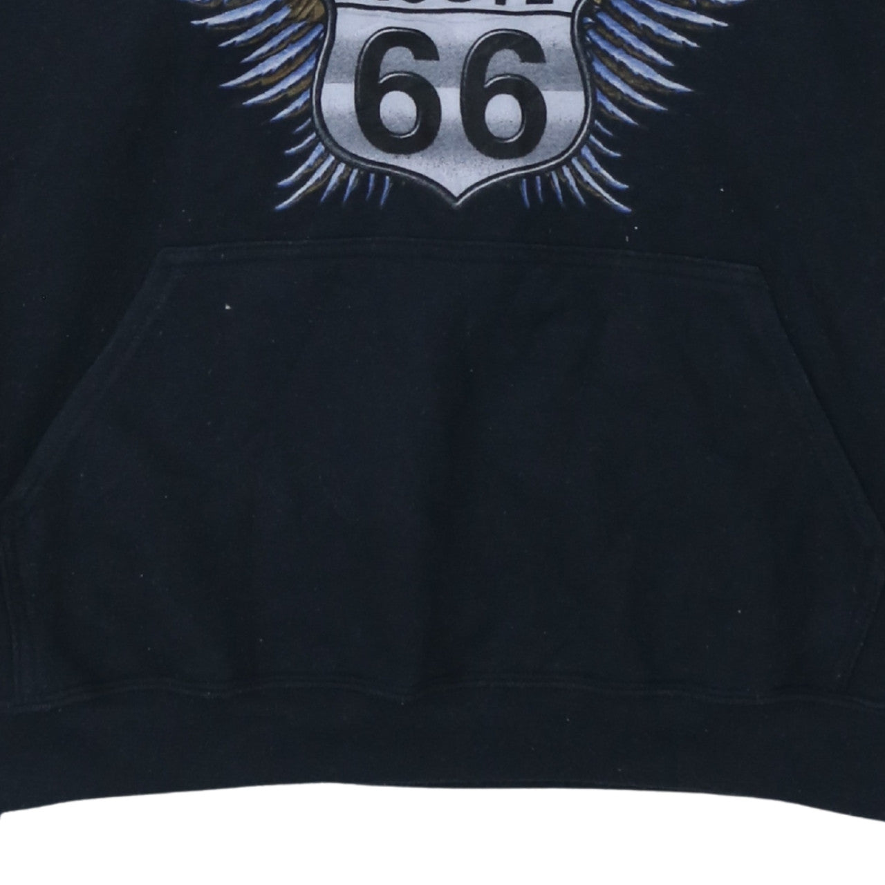 Gildan Men’s Black XL Pullover Hoodie Route 66 Eagle Graphic Heavyweight