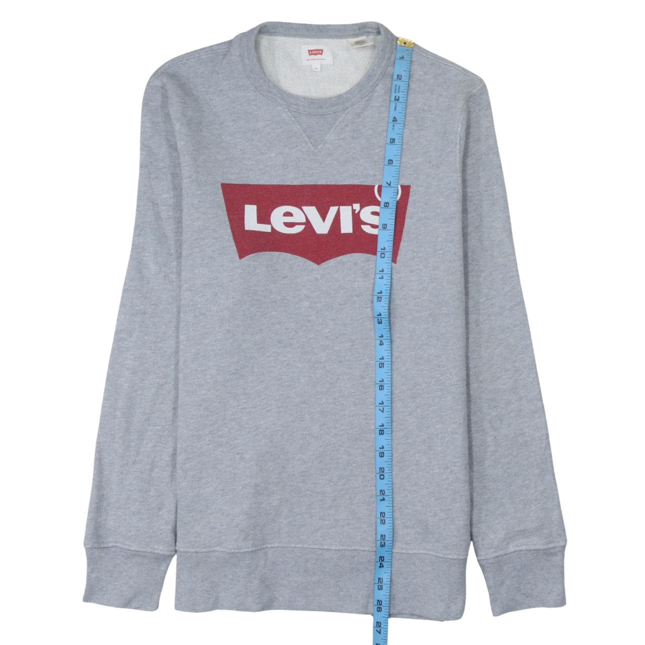 Levi's Mens Grey Logo Crew Neck Pullover Sweatshirt Size S