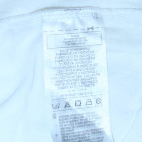 Adidas Men's White Small Logo Crew Neck Cotton T-Shirt