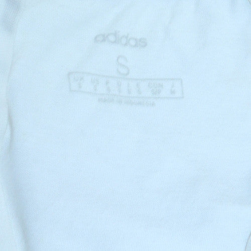 Adidas Men's White Small Logo Crew Neck Cotton T-Shirt
