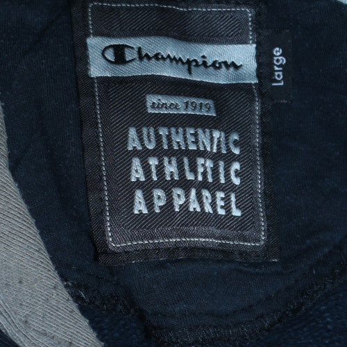 Champion Men's Black Large Pullover Hoodie with Logo Front