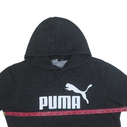Puma Men's Black Pullover Hoodie Medium Fleece Logo Sweatshirt