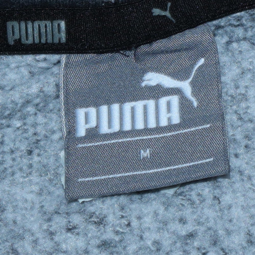 Puma Men's Black Pullover Hoodie Medium Fleece Logo Sweatshirt