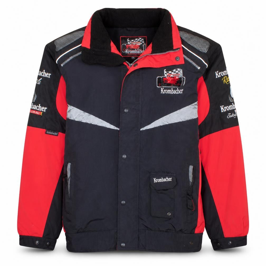 Krombacher Racing Team Men's Black Red XL Padded Bomber Jacket