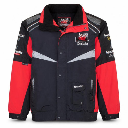 Krombacher Racing Team Men's Black Red XL Padded Bomber Jacket