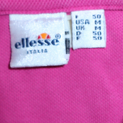 Ellesse Womens Pink Polo Shirt Short Sleeve Cotton UK M