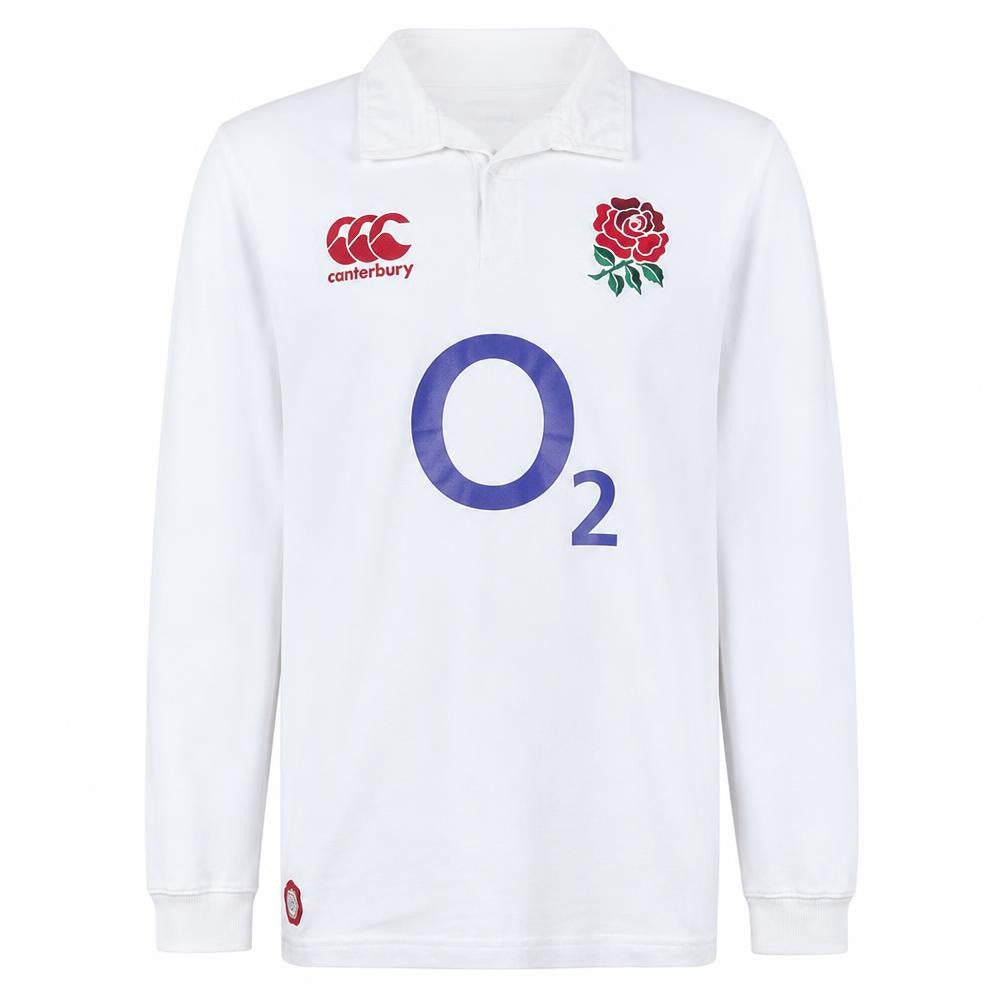 Canterbury England Rugby White Collared Sweatshirt Teens 12 Slim