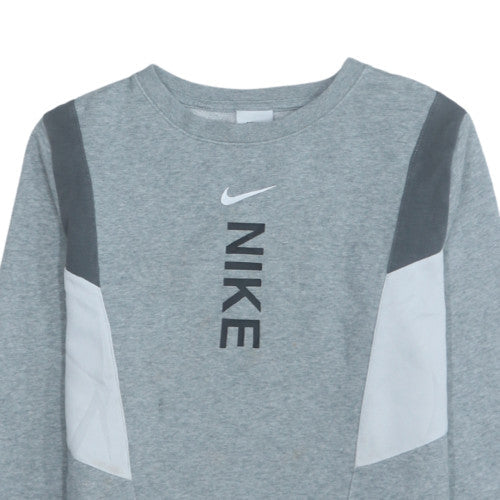 Nike Teens Grey Pullover Sweatshirt L Logo Sportswear