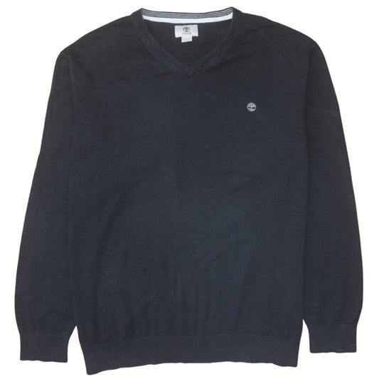 Timberland Men's Black 2XL V-Neck Cotton Pullover Jumper