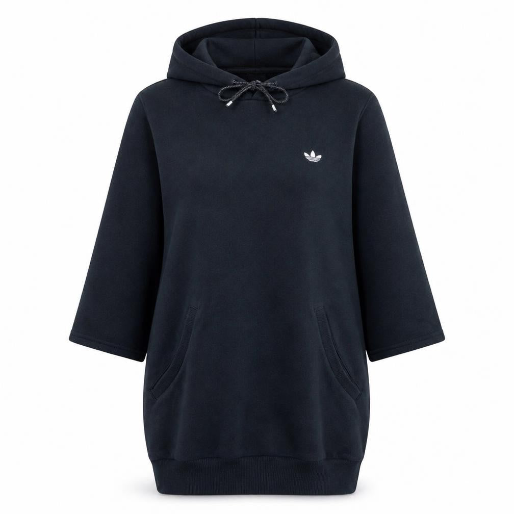 Adidas Women's Black Pullover Hoodie Dress Size 14 Casual Tunic Style