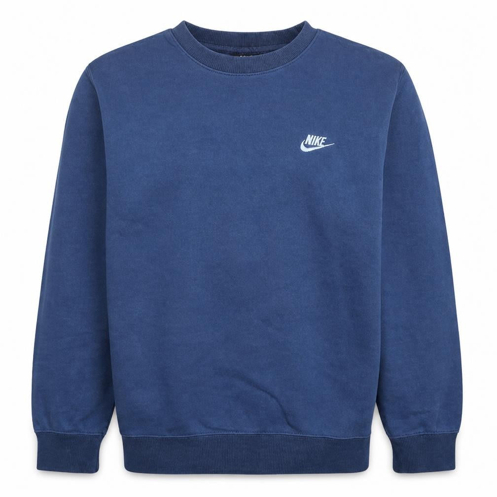 Nike Mens Blue Crew Neck Sweatshirt M Classic Fleece Pullover