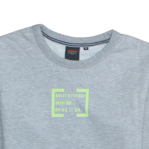 Outfitters Women Grey Crew Neck Pullover Sweatshirt M Relaxed Fit