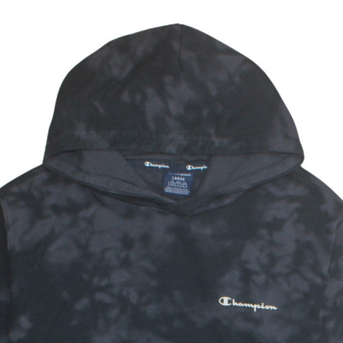 Champion Women Black Tie Dye Pullover Hoodie Large Cotton Blend