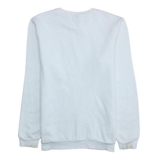 Adidas Boys White Crew Neck Sweatshirt XL 15-16 Years Logo Print