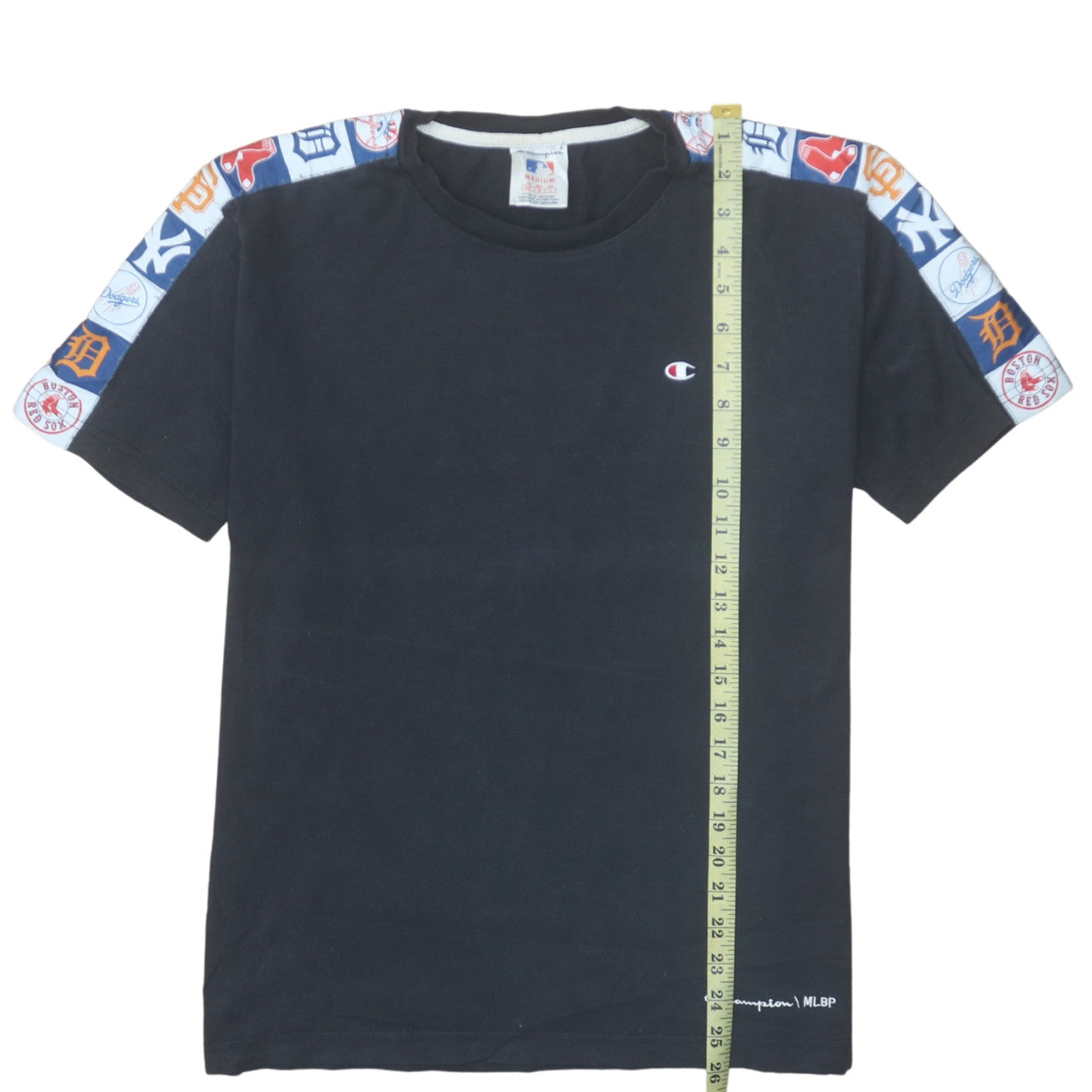 Champion MLB Black T-Shirt Men Medium Cotton Short Sleeve Sports