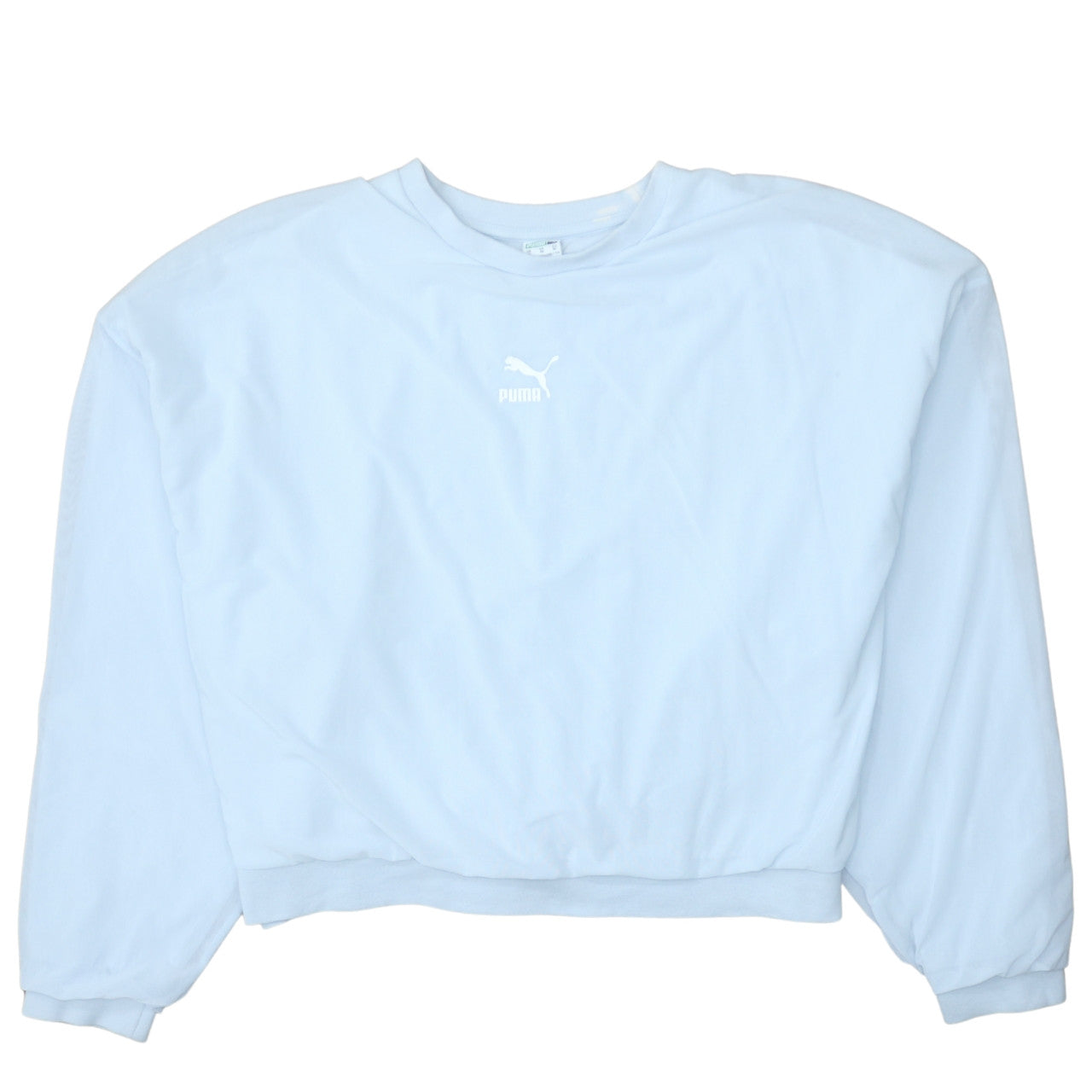 Puma Women Light Blue Crew Neck Pullover Sweatshirt XL