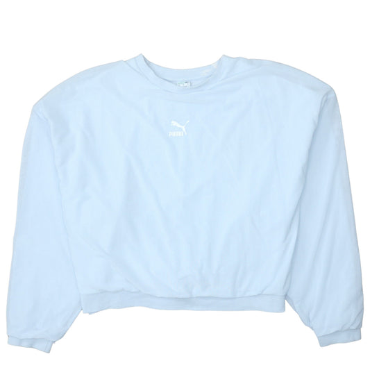 Puma Women Light Blue Crew Neck Pullover Sweatshirt XL