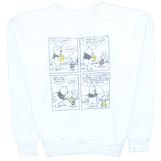 Disney Primark Women's White Winnie the Pooh Sweatshirt Size S 10/12 Crew Neck