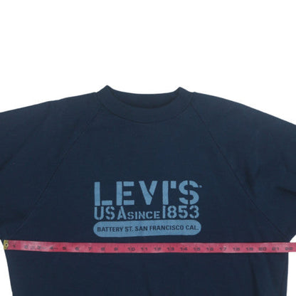 Levi's Men's Blue Crew Neck Pullover Graphic Sweatshirt M