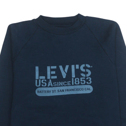 Levi's Men's Blue Crew Neck Pullover Graphic Sweatshirt M