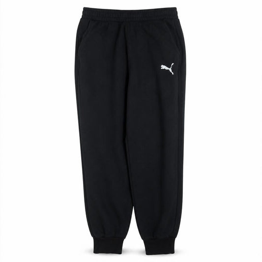 Front view of Puma Men's Black Joggers L Fleece Tapered Sweatpants