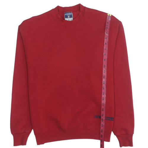 Avirex USA Men's Red Medium Crew Neck Fleece Sweatshirt