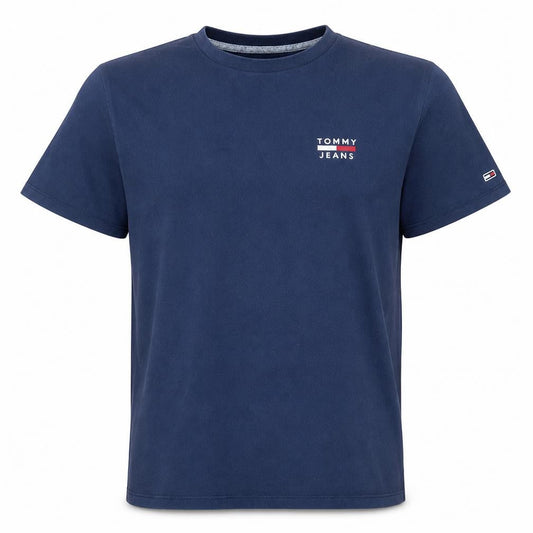 Tommy Jeans Men's Navy Blue Cotton Crew Neck T-Shirt Size L