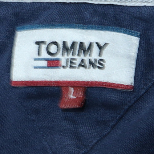 Tommy Jeans Men's Navy Blue Cotton Crew Neck T-Shirt Size L