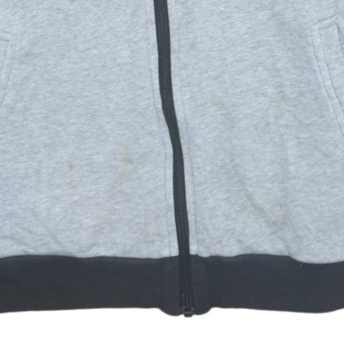 Adidas Boys Black & Grey Full Zip Hoodie 15-16 Years Classic Fleece