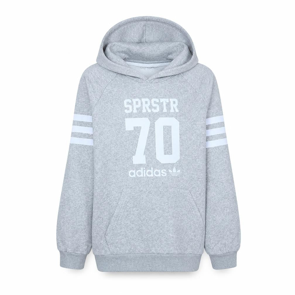 Adidas Girls Grey Hoodie XL 16 Years Pullover Fleece Hooded Sweatshirt