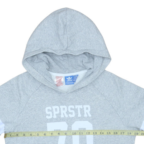 Adidas Girls Grey Hoodie XL 16 Years Pullover Fleece Hooded Sweatshirt