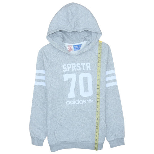 Adidas Girls Grey Hoodie XL 16 Years Pullover Fleece Hooded Sweatshirt