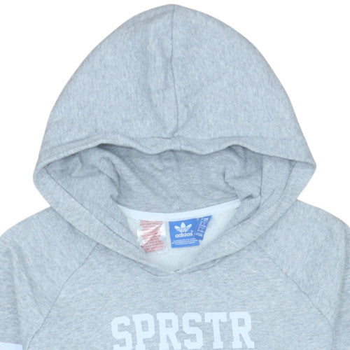 Adidas Girls Grey Hoodie XL 16 Years Pullover Fleece Hooded Sweatshirt